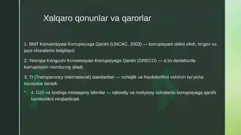 Korrupsiyagaqarshi kurash va xalqarohuquqiymexanizmlar 2
