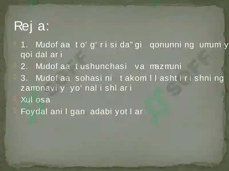 Mudofaa to‘g‘risida”gi qonunning umumiy qoidalari va asosiy vazifalar 2