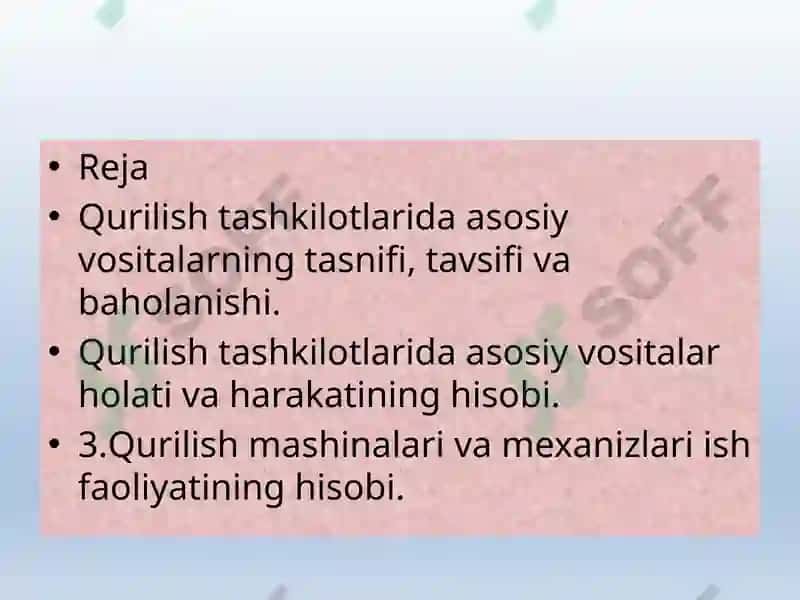 Qurilish tashkilotlarida buxgalteriya hisobining xususiyatlari 2
