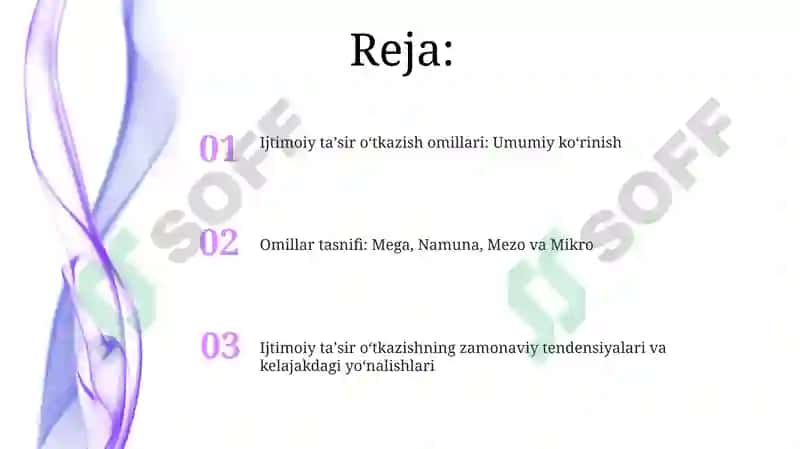 Ijtimoiy taʼsir oʻtkazish omillari: Umumiy koʻrinish 2