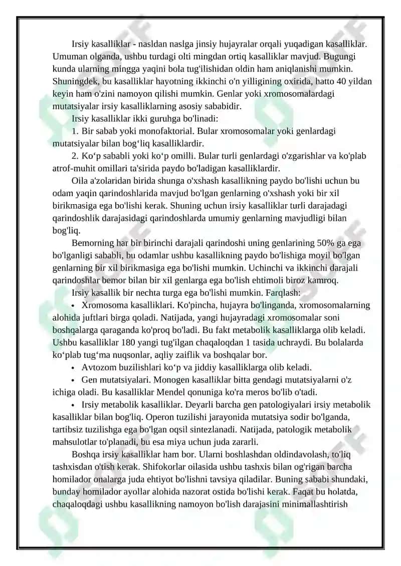 Irsiy kasalliklarn davolashda genomikaning roli 2