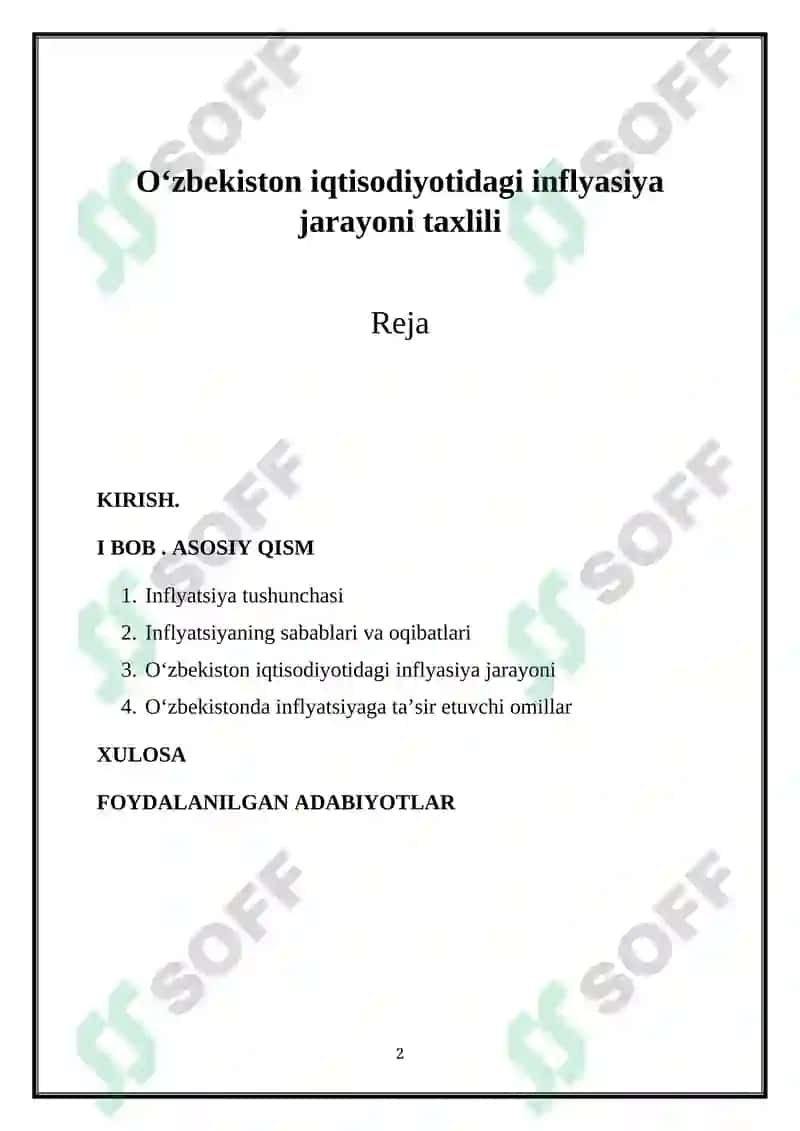 Inflyatsiya jarayoni 2
