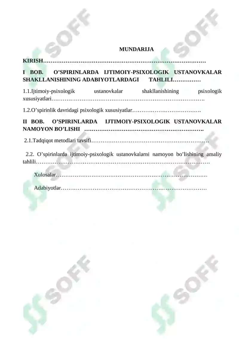 O’spirinlik davrida Ijtimoiy-psixologik ustanovkalarni shakllanishining psixologik xususiyatlari 2