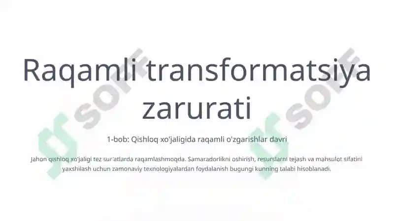Qishloq xo'jaligida raqamli texnologiyalarni qo'llash: Innovatsiya va samaradorlik 2