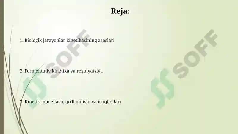 Biologik jarayonlar kinetikasi 2