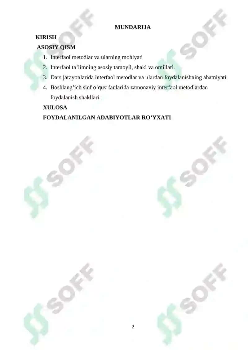 DARS JARAYONLARIDA INTERFAOL METODLAR VA ULARDAN FOYDALANISHNING AHAMIYATI 2