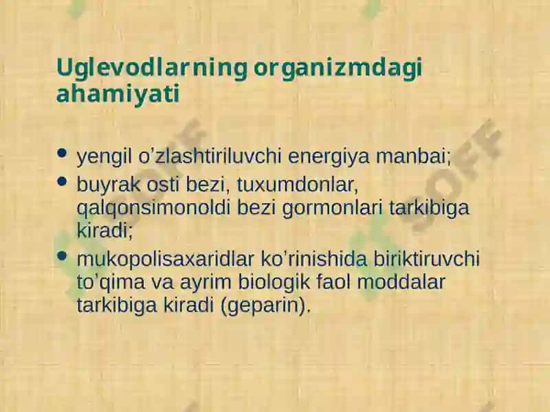 Karbonsuvlar almashinuvi patofiziologiyasi 2