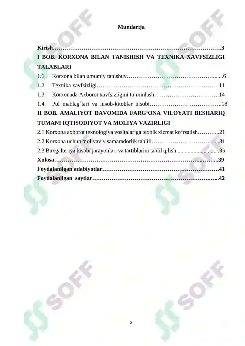 Ishlab chiqarish amaliyoti bo’yicha hisobot 2