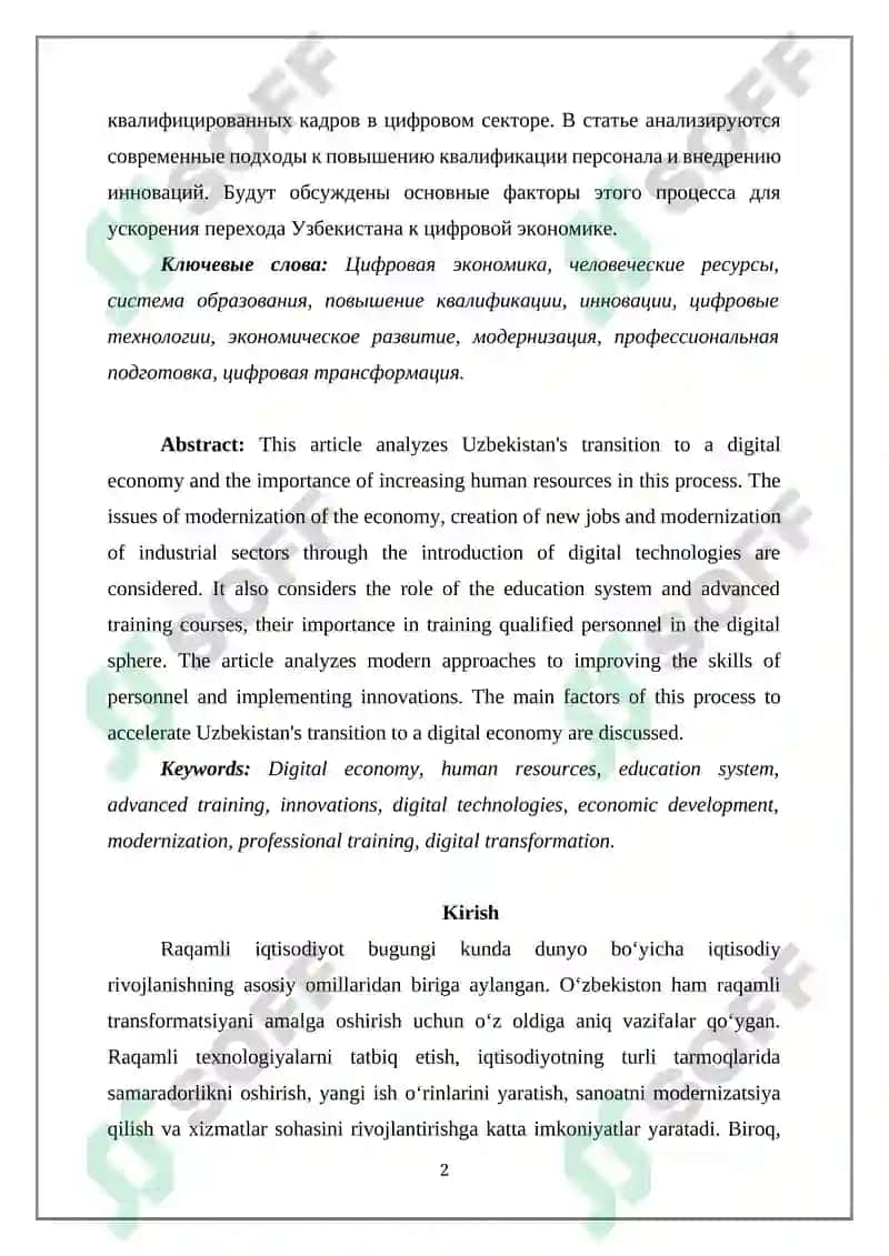 O‘ZBEKISTONDA RAQAMLI IQTISODIYOT RIVOJLANISHI KADRLAR SALOHIYATI OSHIRISHNING ASOSIY OMILI 2