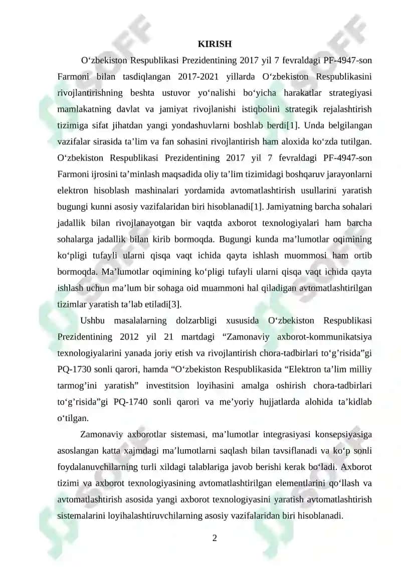 OTM kafedrasi professor-o‘qituvchilarining ilmiy faoliyatini monitoring qilish tizimi 2