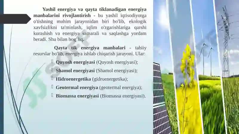 YASHIL IQTISODIYOTGA O‘TISH SIYOSATIDA QO‘LLANILADIGAN DASTAKLAR 2