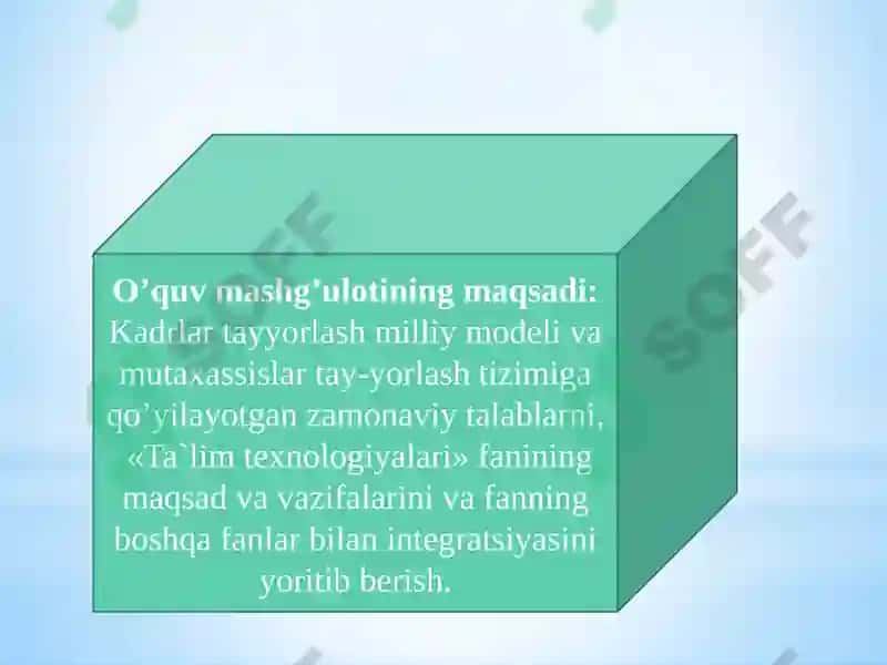 Texnologiyafanining nazariy va amaliy asoslari va uni o'qitish metodikasi 2