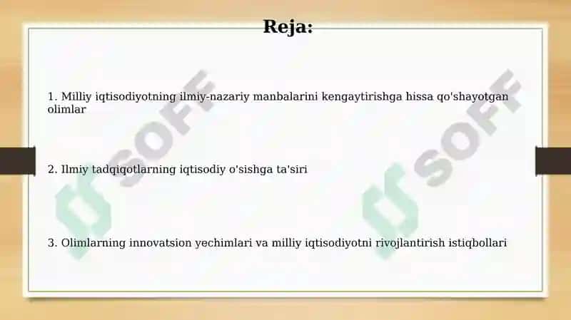 Milliy iqtisodiyotning ilmiy-nazariy manbalarini kengaytirishga hissa qo'shayotgan olimlar 2