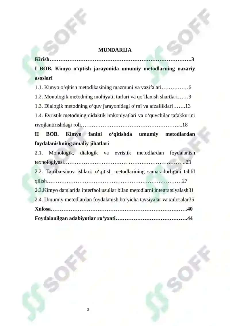 Kimyo o’qitishning umumiy metodlari 2