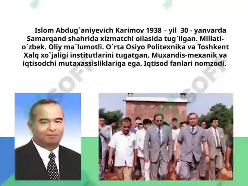 Islom Karimov Mustaqil O'zbekiston asoschisi 2