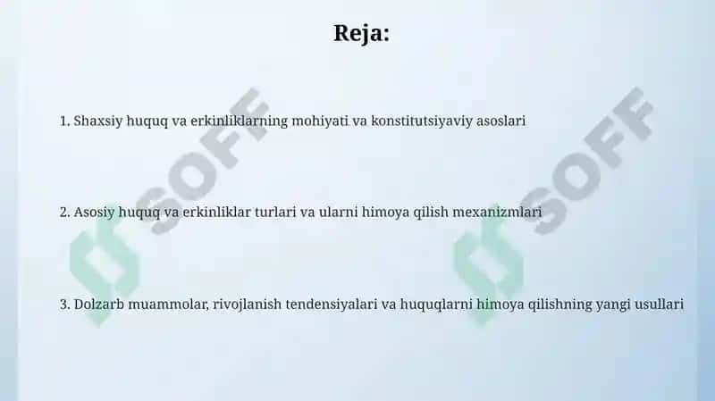 Shaxsiy huquq va erkinliklar 2