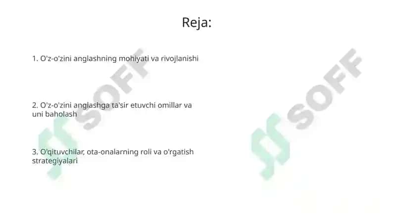 Bolalik davrida o'zini anglash 2