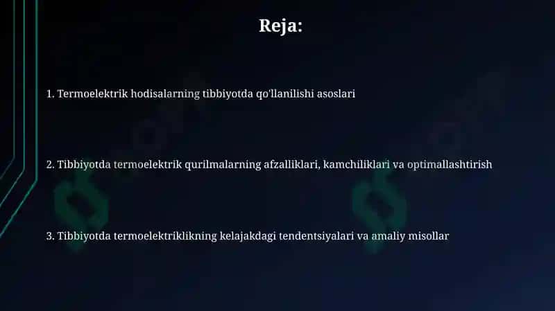 Termoelektrik hodisalar va ularning tibbiyotdagi ahamiyati 2