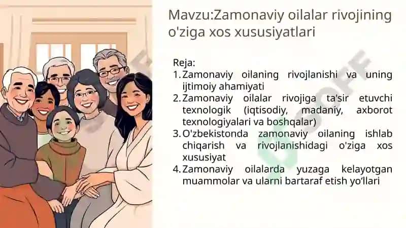 Zamonaviy oilalar rivojining o'ziga xos xususiyatlari 2