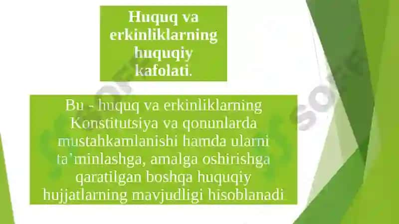 Huquq va erkinliklar kafolatlari 2