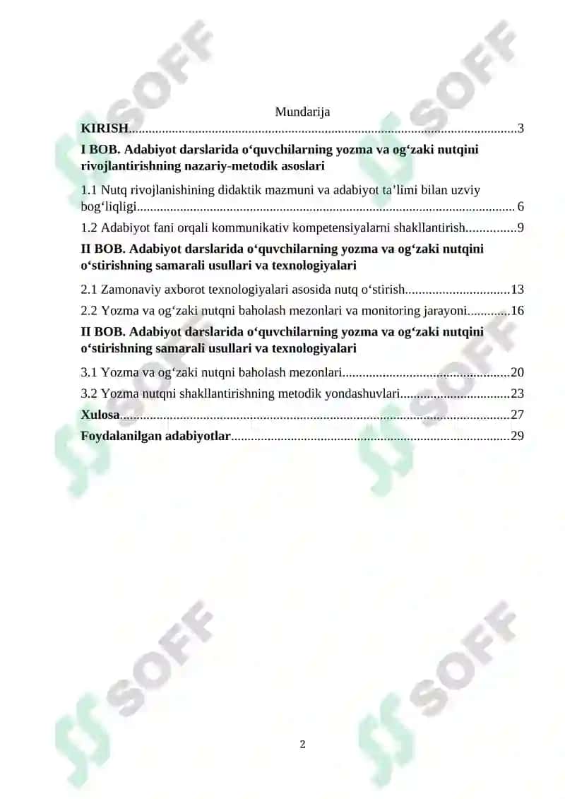 Adabiyot darslarida o‘quvchilarning yozma va og‘zaki nutqini o‘stirish usullari 2