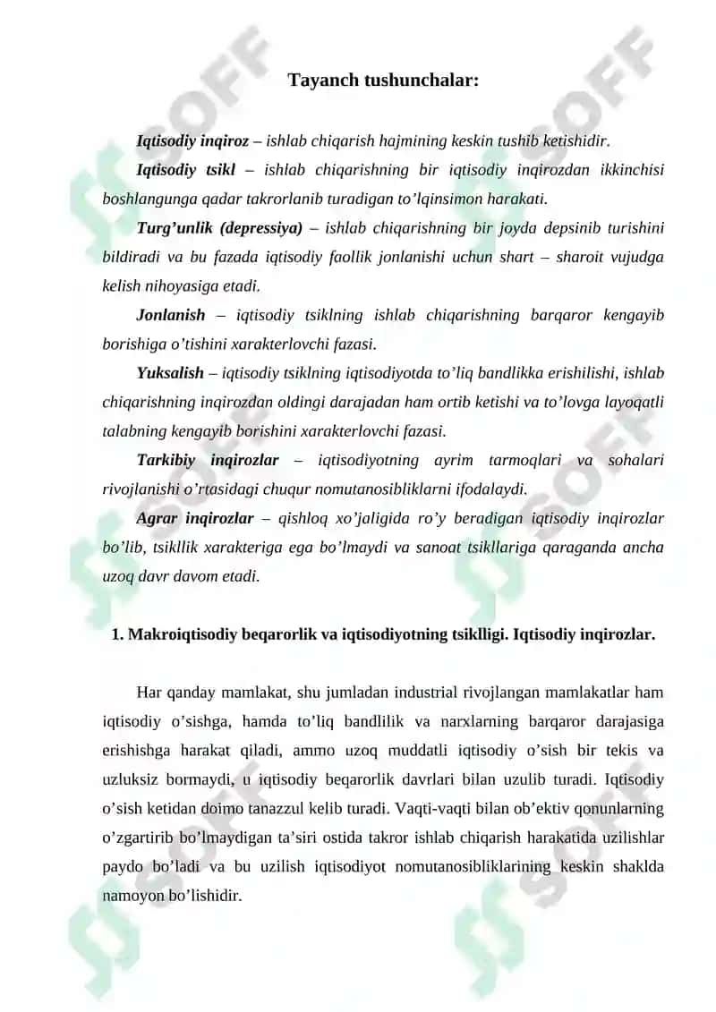 Iqtisodiy rivojlanishning tsiklligi va iqtisodiy tsikl nazariyalari 2