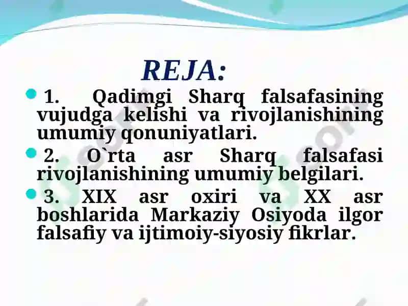 FALSAFIY TAFAKKUR TARAQQIYOTI BOSQICHLARI: SHARQ FALSAFASI 2