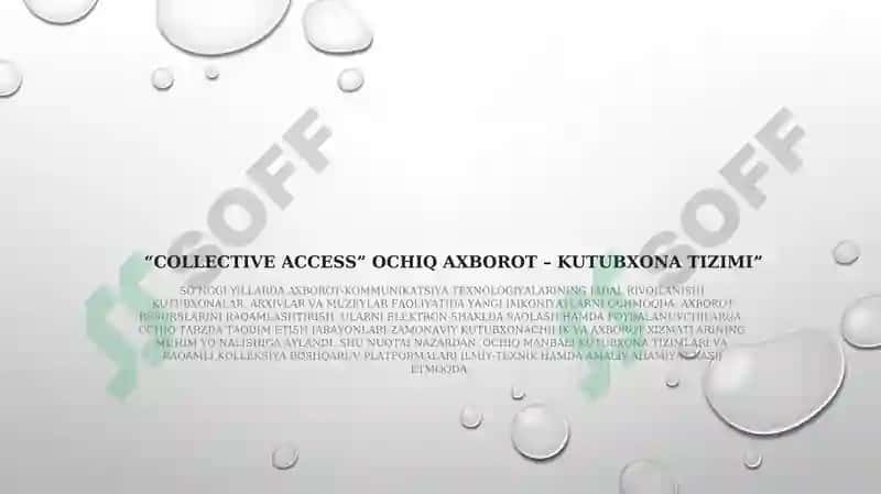 “Collective access” ochiq axborot – kutubxona tizimi 2