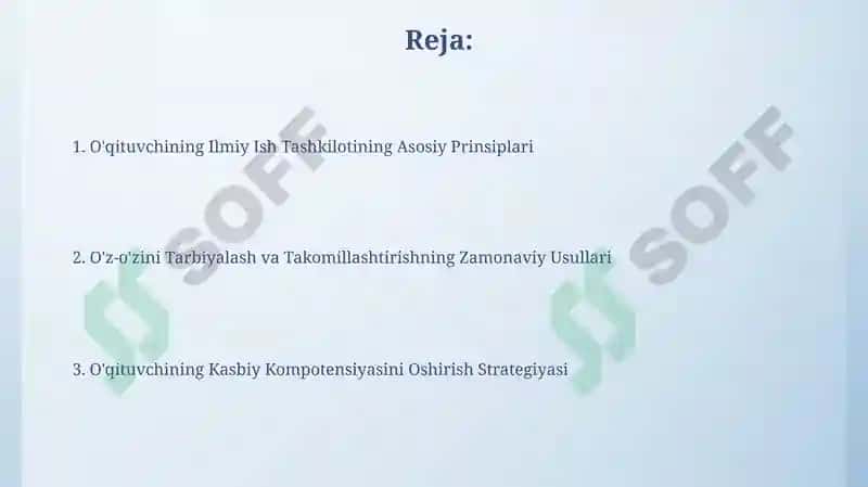 O'qituvchining Ilmiy Ish Tashkilotining Asosiy Prinsiplari 2