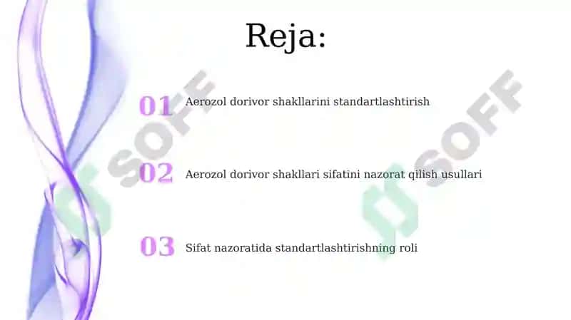 Aerazol dori shakllarini standartlash va sifatini tekshirish 2