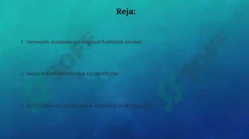 Geometrik masalalarni kompyuterlash 2