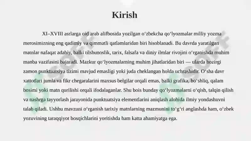XI-XVIII asrarda Balif bosidagi O'zbekcha qo'lyozmalar punktuatsiyasi 2