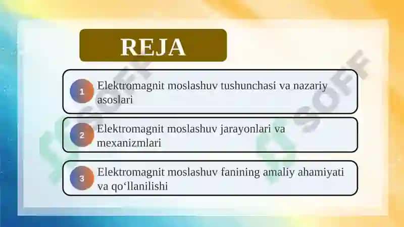 Elektromagnit moslashuv asoslari fanining mohiyati va ahamiyati 2
