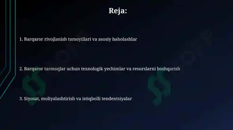 Barqaror Rivojlanishning Tarmoqlardagi Mohiyati 2