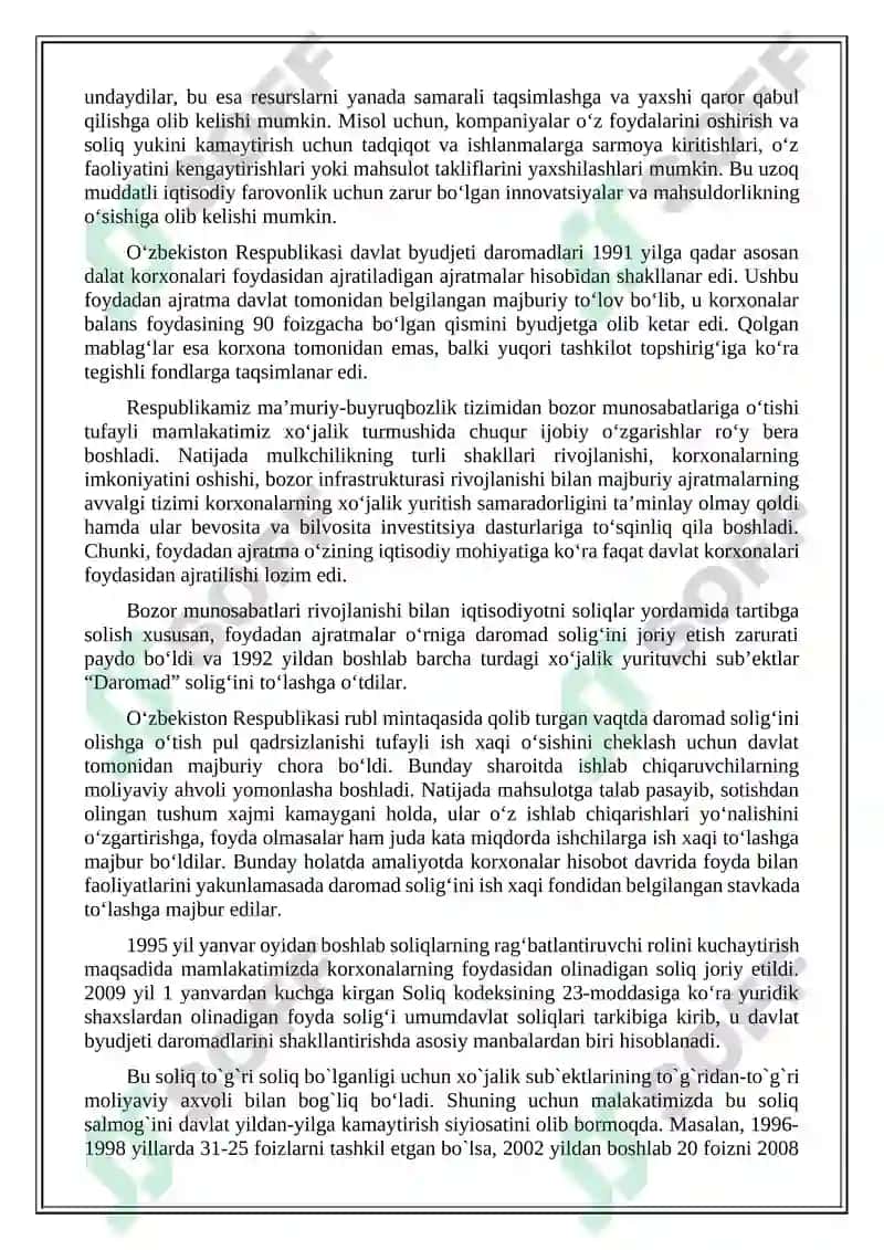 Yuridik shaxslardan olinadigan foyda solig‘i 2