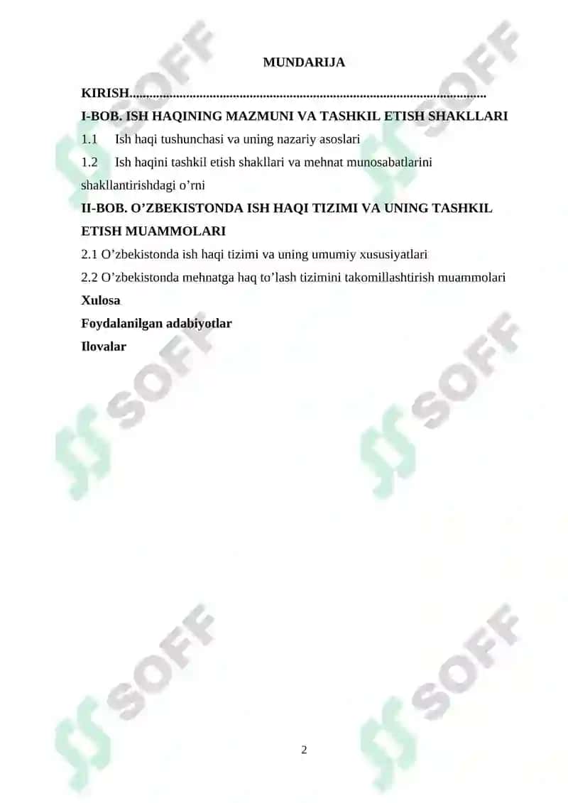 ISH HAQINING IQTISODIY MAZMUNI VA TARKIBIY QISMLARI 2