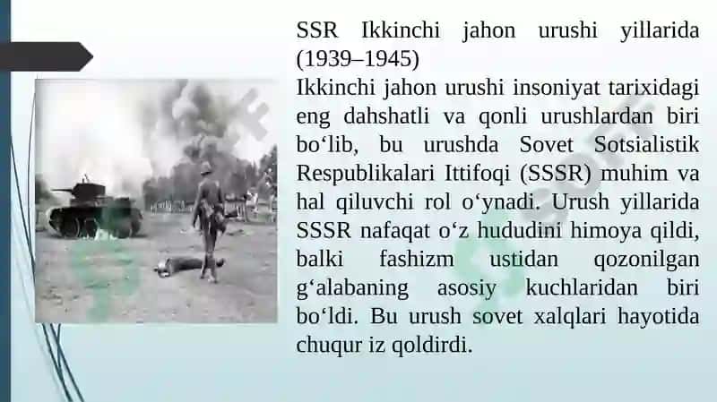 SSSR ikkinchi jahon urushi yillarida 2
