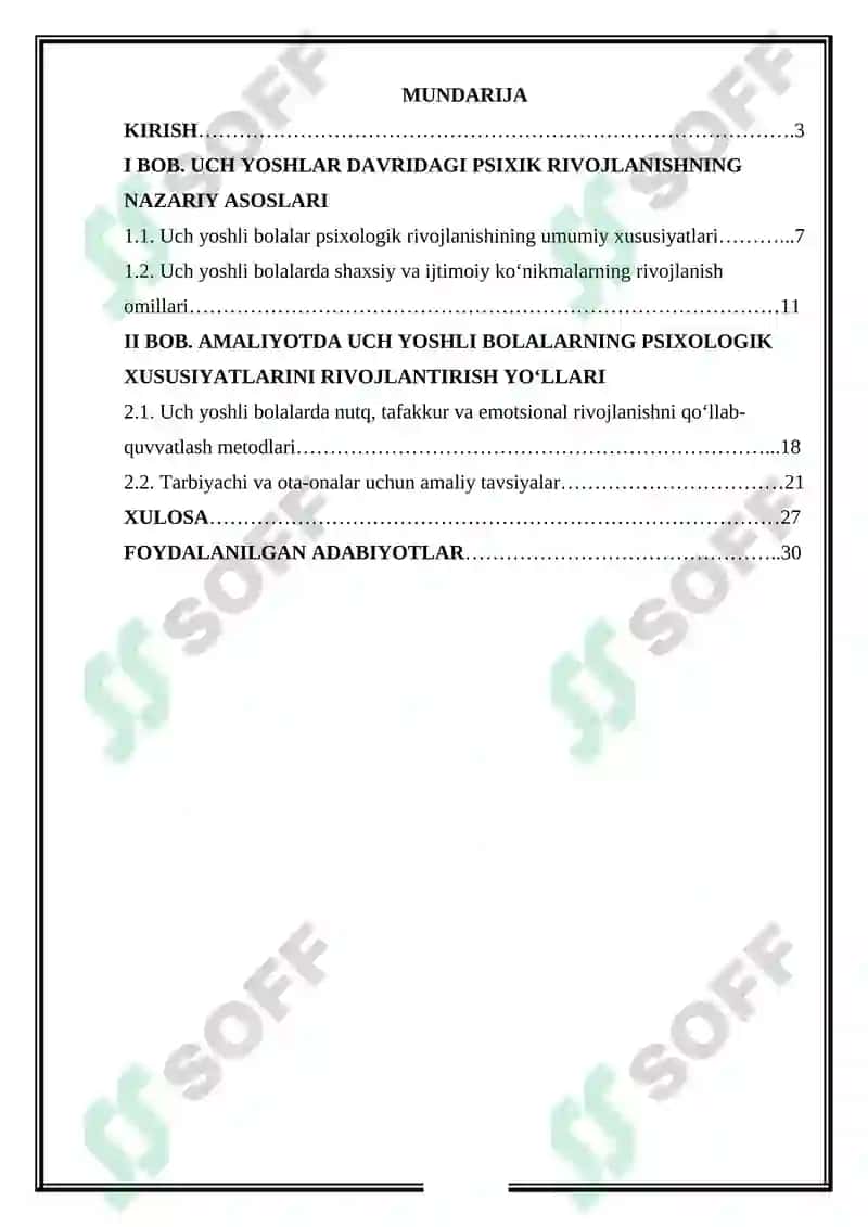 Uch yoshli bolalarning psixologik xususiyatlari 2