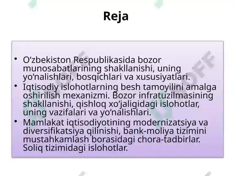 O‘zbekistonda Bozor Munosabatlarining Rivojlanishi 2