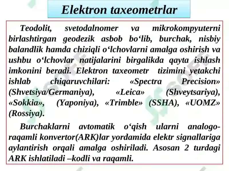LEICA elektron taxeometrlari 2