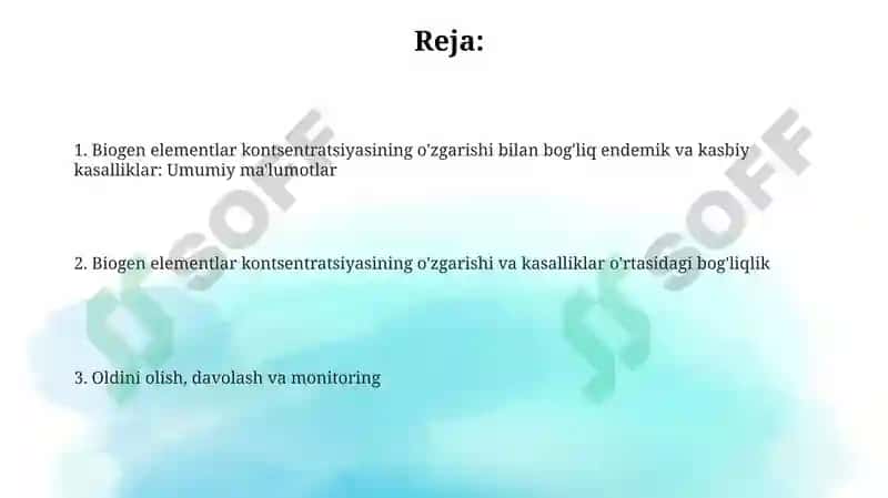 Biogenelementlar konsentratsiyasi bilan bog'liq endemik va kasbiy kasalliklar 2