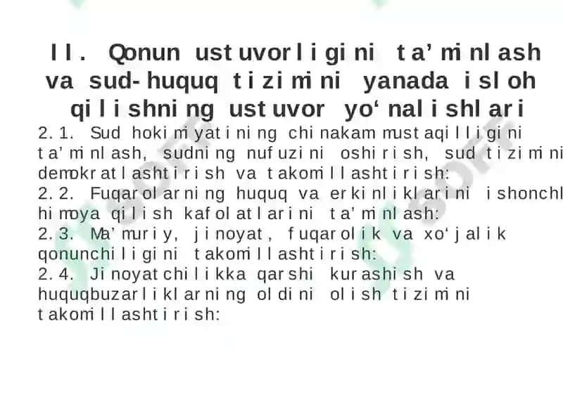 Iqtisodiyotni rivojlantirish yo‘nalishlari 2