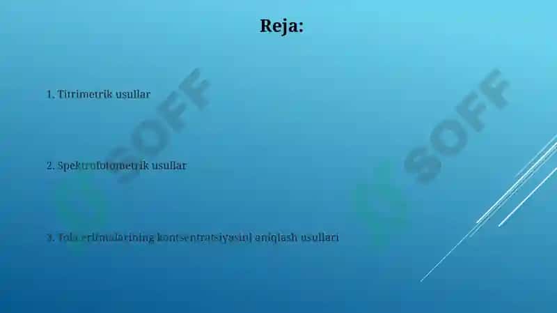 Tola olish eritmalari konsentratsiyalarini aniqlash usullari 2