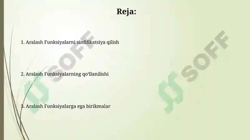 Aralash Funksiyali Birikmalar 2