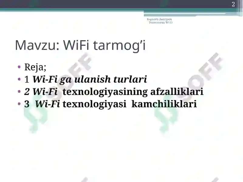 WiFi tarmog’i 2
