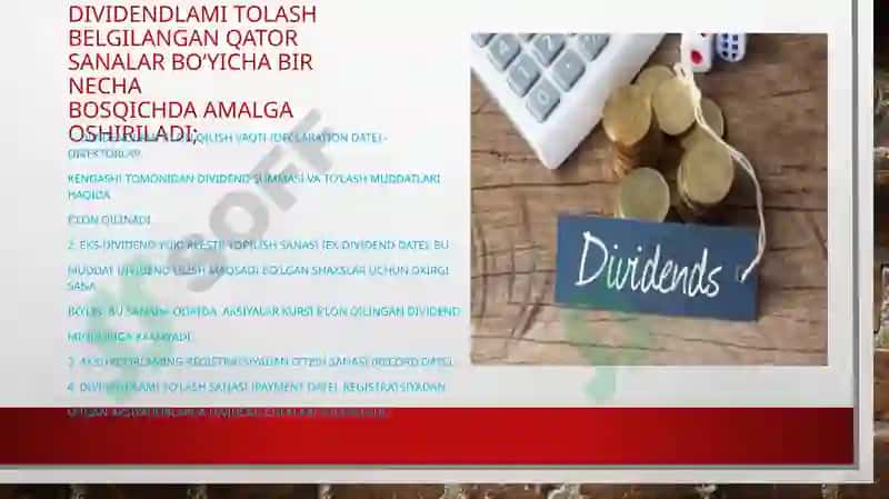 Dividend to‘lash jarayonidagi bosqichlar va to‘lov shakllari 2