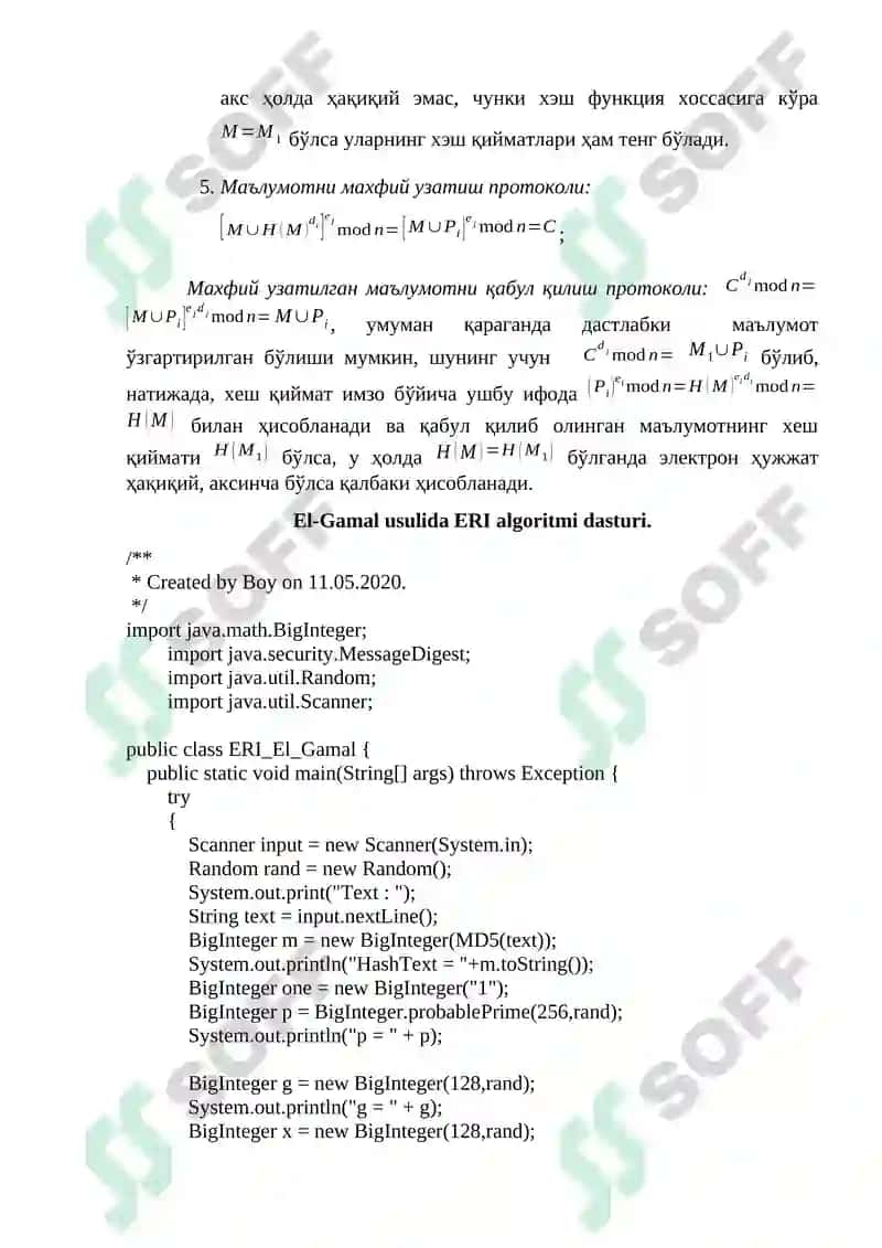 RSA алгоритмига асосланган электрон рақамли имзо схемаси 2