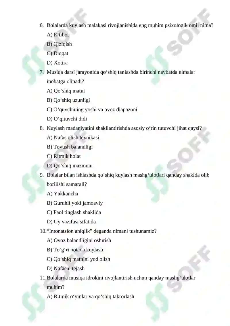 Bolalarda Qo‘shiq Kuylash Malakalari 2