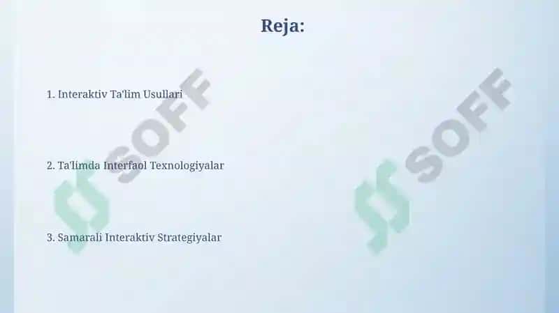 Ta'limning interfaol metodlari va strategiyalari 2
