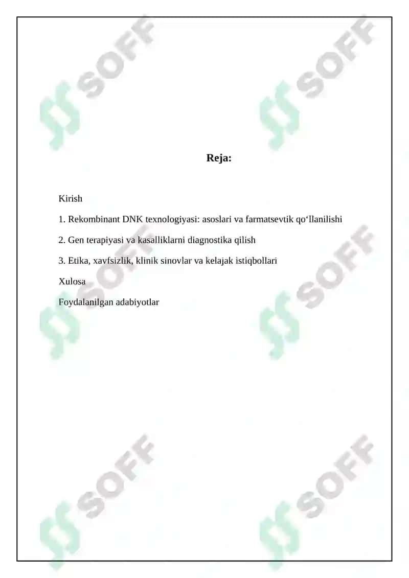 Rekombinant DNK texnologiyasi tibbiyot sohasida 2